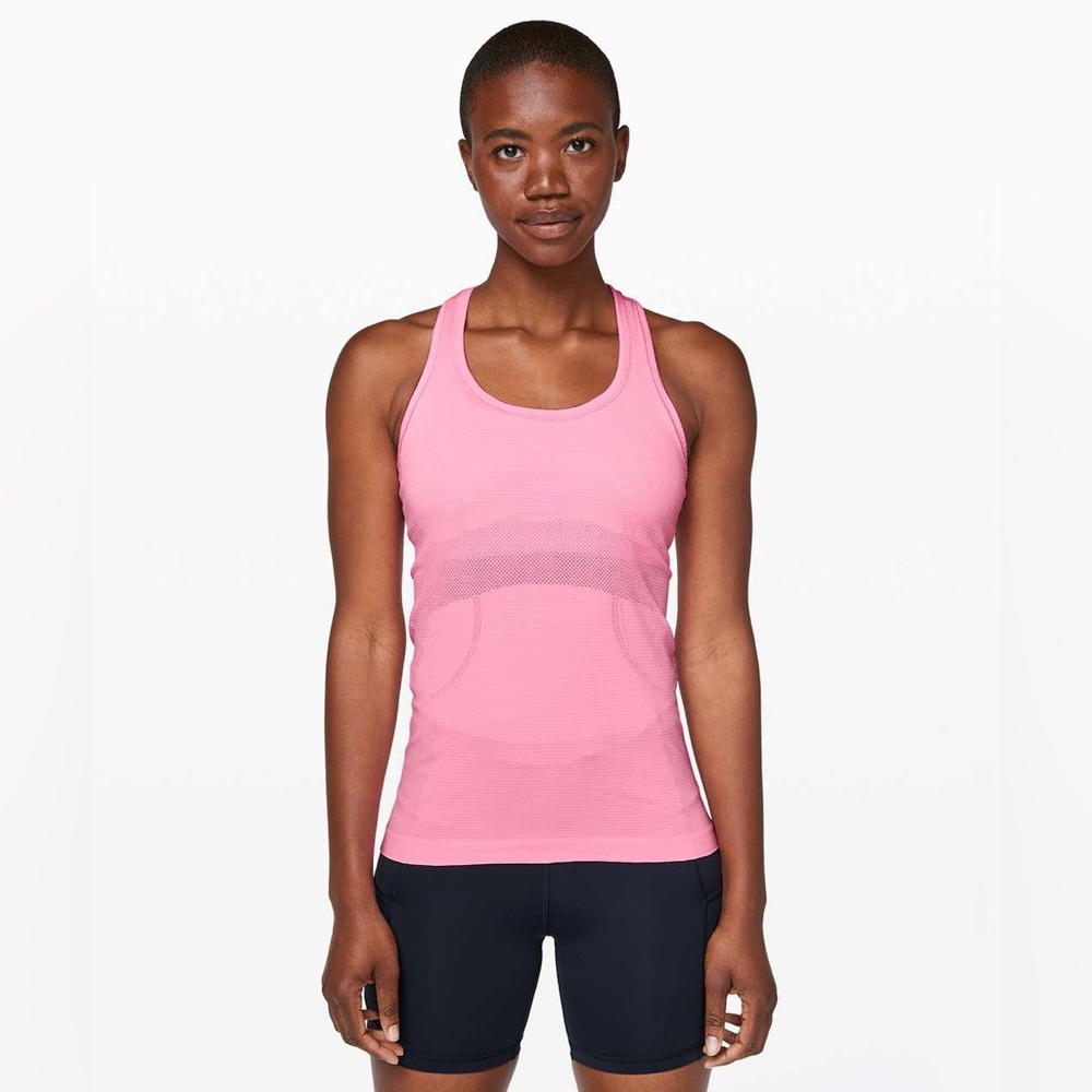 Lululemon Swiftly Tech Racerback Pink Shell / White - Size 6